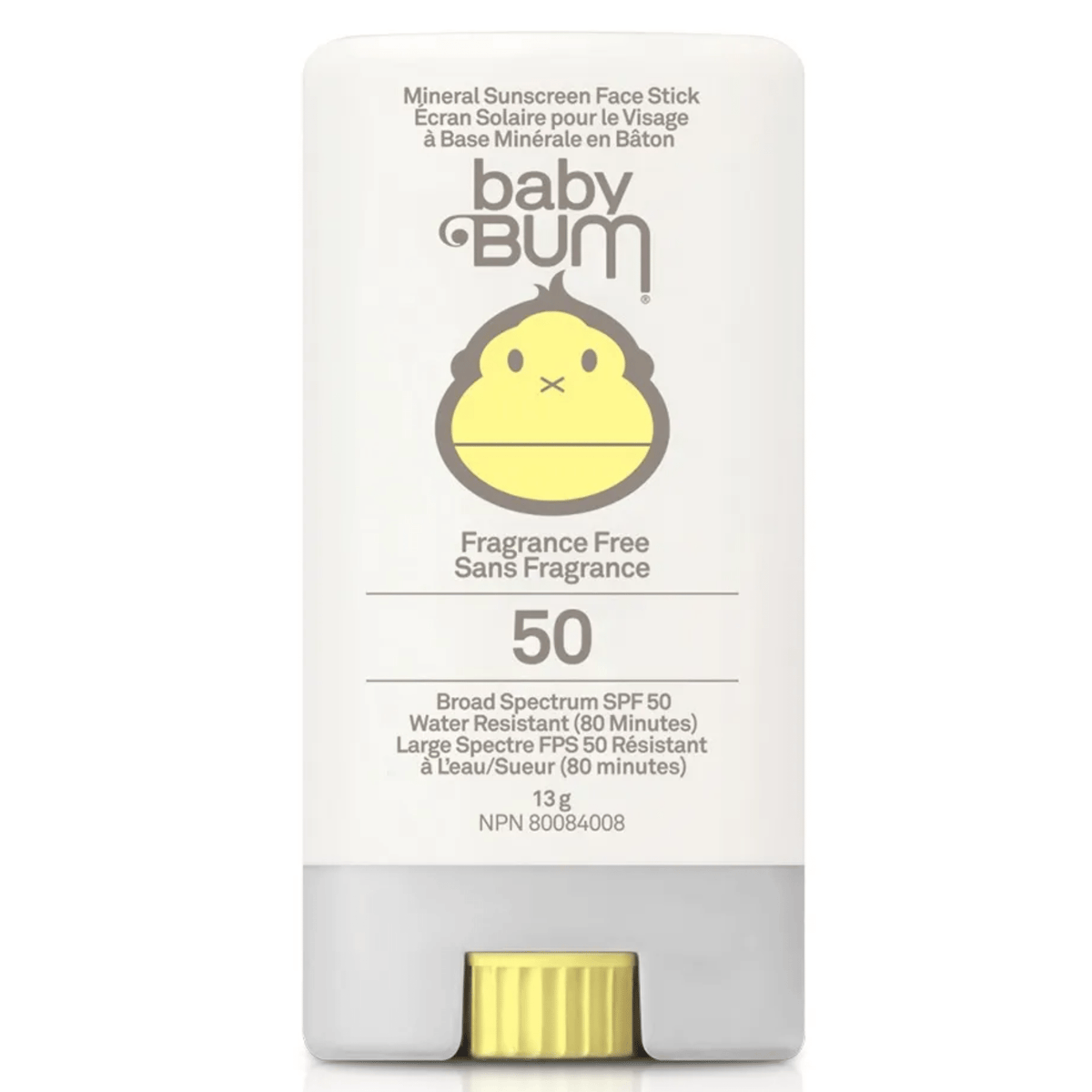 Sun Bum Baby Bum SPF 50 Sunscreen Fragrance-Free Face Stick 13g - A Plant-Based Formula That Absorbs Quickly to the Face for UVA/UVB Protection, Nourish and Hydrate All Skin Types, Suitable for Babies