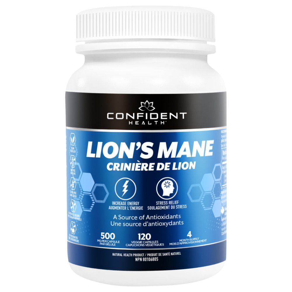 Confident Health Lions Mane 500mg 120 Vegetarian Capsules