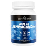 Confident Health KSM-66 Ashwagandha 120 Vegetarian Capsules