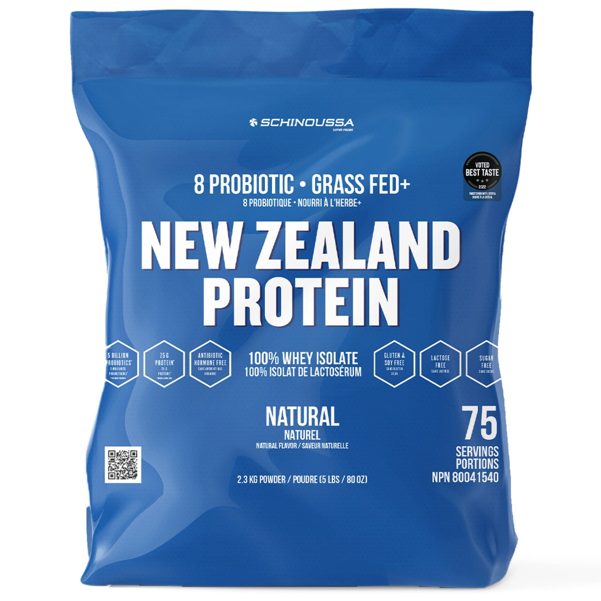 Schinoussa New Zealand Whey Isolate Natural 2.3kg - Nature's Source Inc