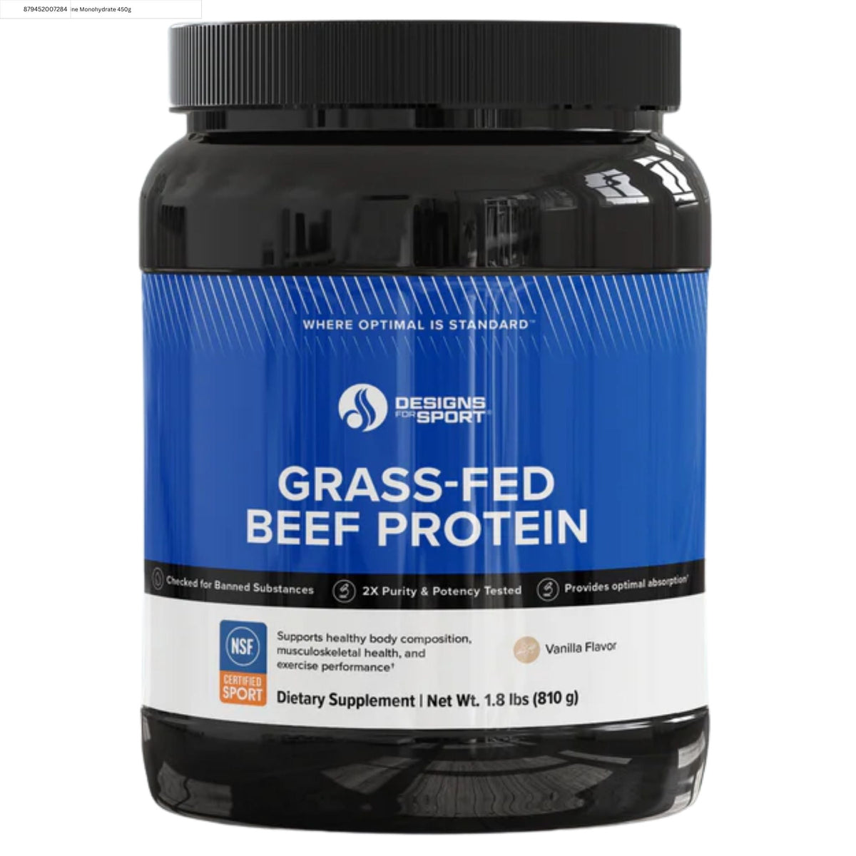 Designs For Sport Grass-Fed Beef Protein Vanilla 810g