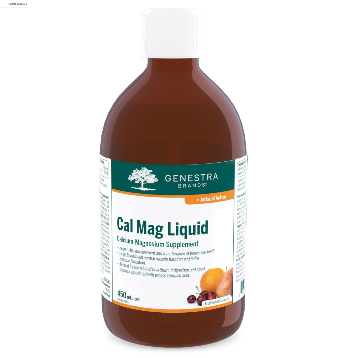 Genestra Cal Mag Liquid 2, Fruit Punch 450ml