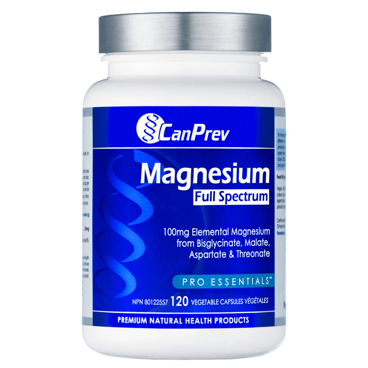 CanPrev Magnesium Full Spectrum 100mg Elemental Magnesium 120 Vegan Capsules