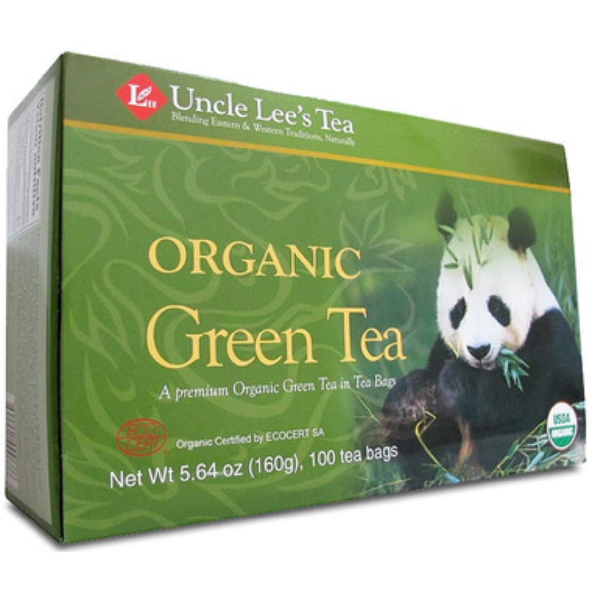 Uncle Lee's Tea Legends of China Organic Green 100 Bags - Possess Antioxidant Properties, Mood-Refreshing Tea, Alternative to Sugary Drinks