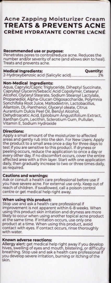 Tank Nation Acne Zapping Moisturizer Cream 50ml - Suitable for Acne Treatment, Gentle Formulation for Sensitive Skin, Provides Hydration, Contains Essential Oils, and Extracts for Skin Care Routine
