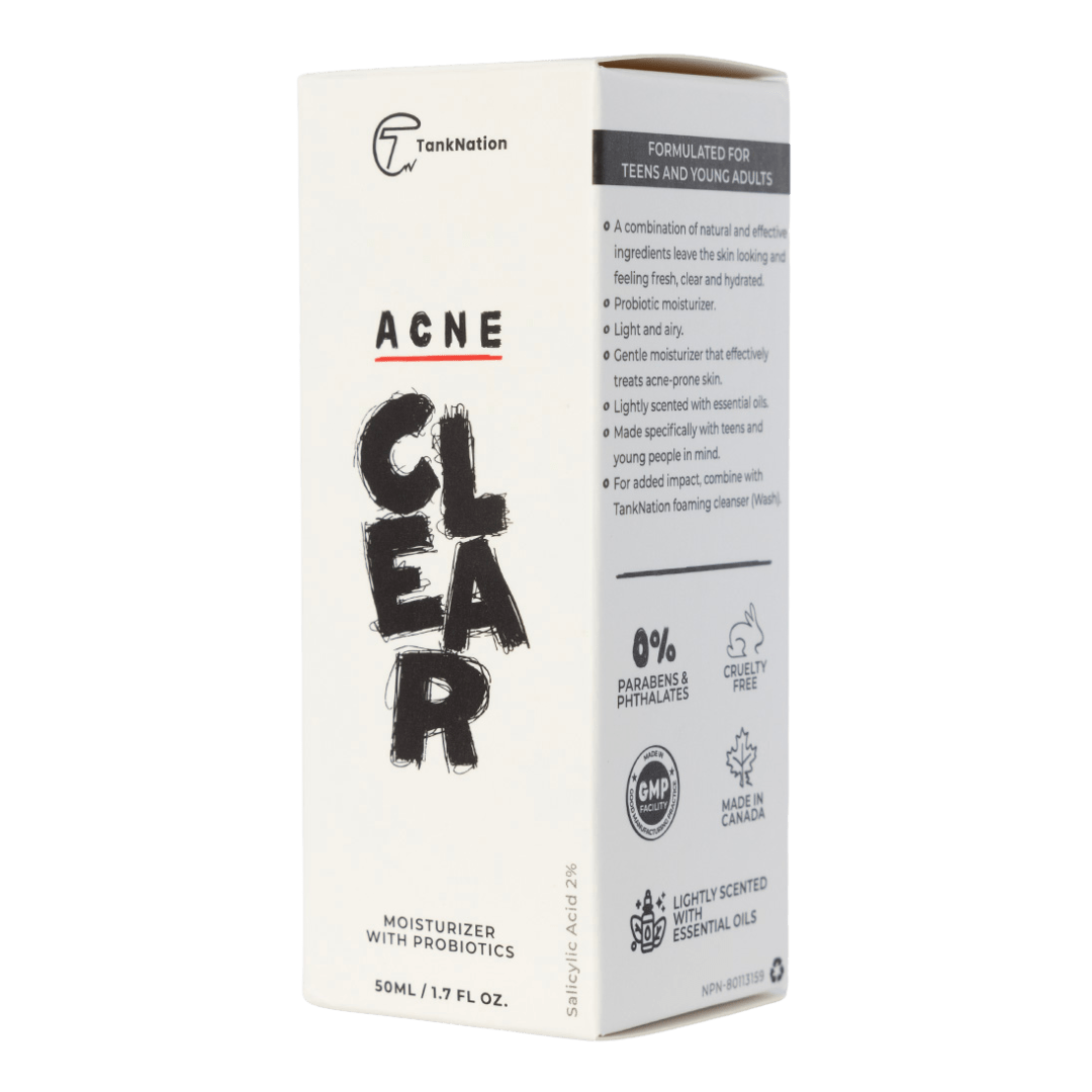 Tank Nation Acne Zapping Moisturizer Cream 50ml - Suitable for Acne Treatment, Gentle Formulation for Sensitive Skin, Provides Hydration, Contains Essential Oils, and Extracts for Skin Care Routine