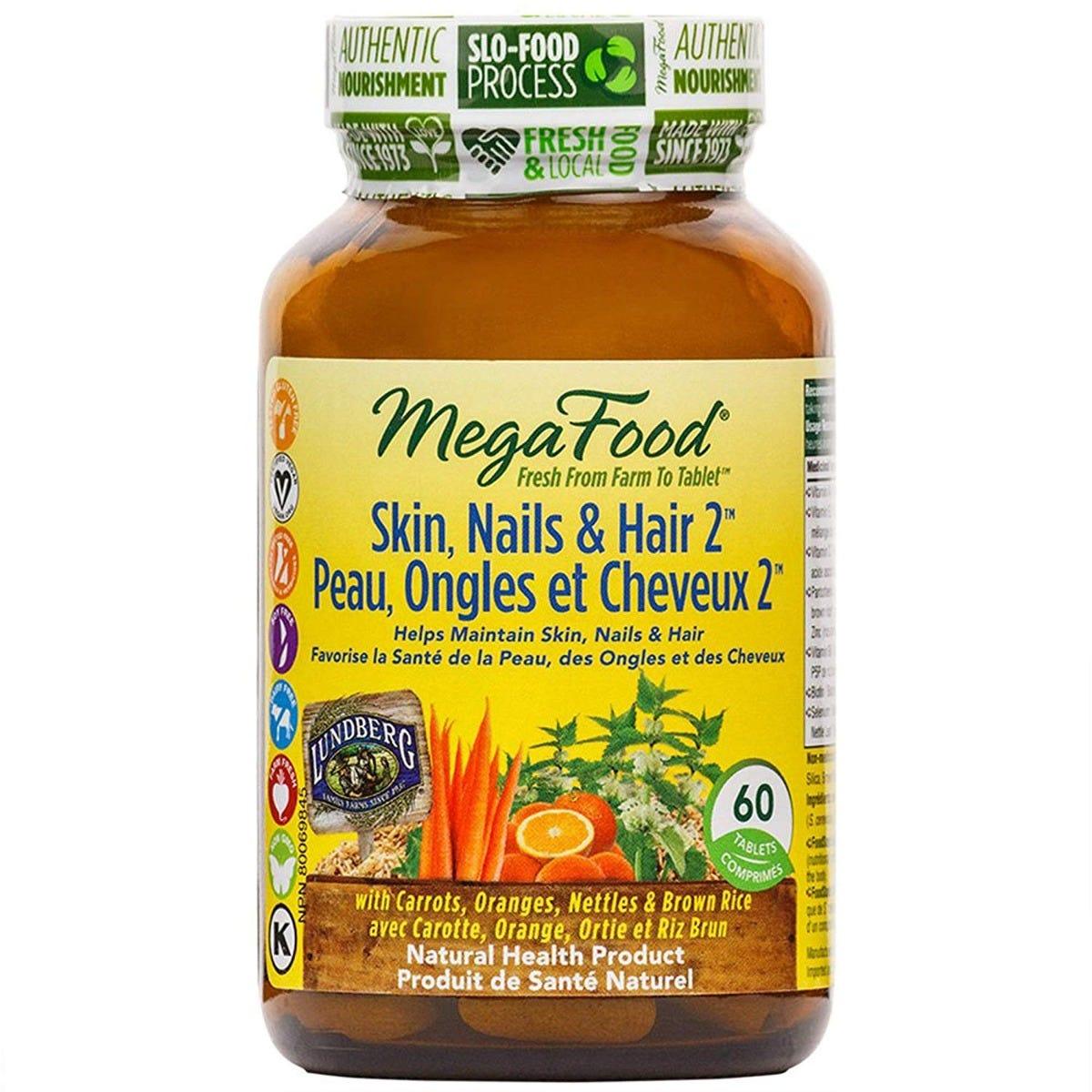 MegaFood Skin - Nails - Hair 2 60 Tablets - Nature's Source Inc