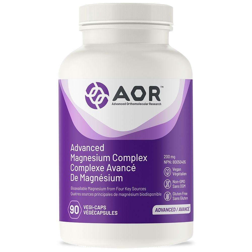 AOR Advanced Magnesium Complex 90 Vegan Capsules - Supports Muscle Function, Bone Health and Heart Health, Maintens Cartilage, Bones, Teeth and Gums - Nature's Source Inc