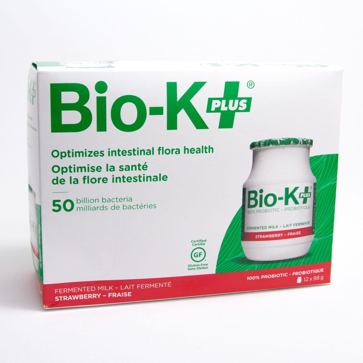 Bio - K+ Probiotic Fermented Milk Strawberry 12 pack - Supports Healthy Diet And Digestive Health, Promotes Overall Gut Health, Is The Perfect Combination Of Taste And Wellness, Drinkable Probiotics For Women And Men - Nature's Source Inc