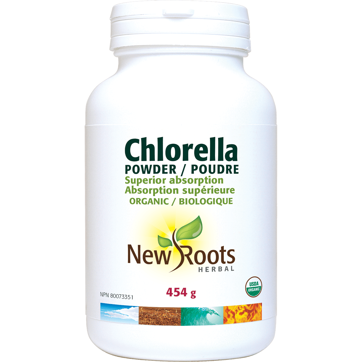 New Roots Chlorella Certified Organic 454 G - Nature's Source Inc