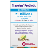New Roots Herbal 21 Billion+ Travelers' Probiotic - 30 Veg Capsules - Nature's Source Inc