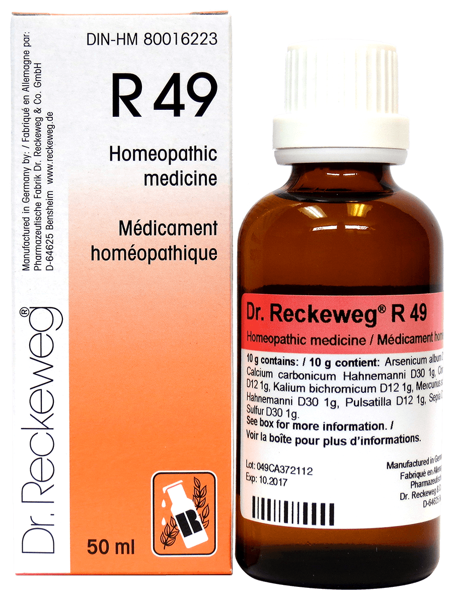 Dr. Reckeweg R49 Homeopathic Medicine 50ml - Homeopathic Medicine Beneficial For Sinusitis And Associated Symptoms Like Headache, Congestion, Pressure, And Pain In Nasal Area, Can Relieve Runny Nose And Ease Nasal Congestion - Nature's Source Inc