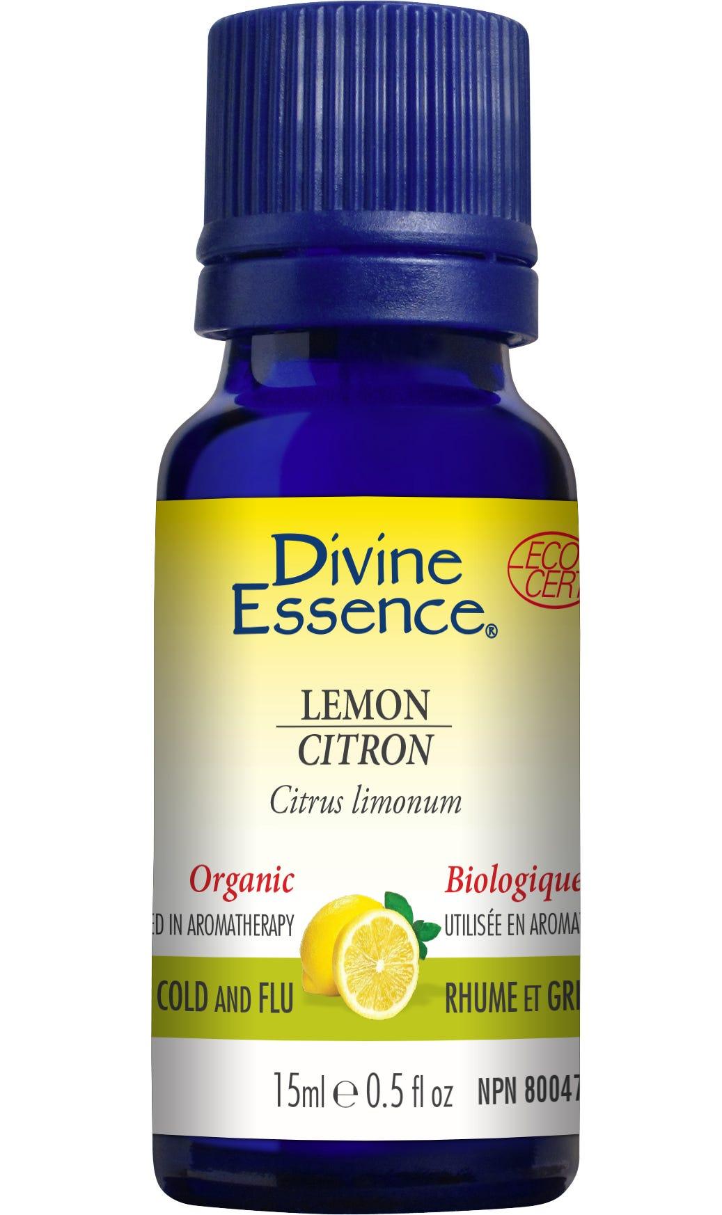 Divine Essence Organic Lemon Essential Oil - 15ml - Nature's Source Inc