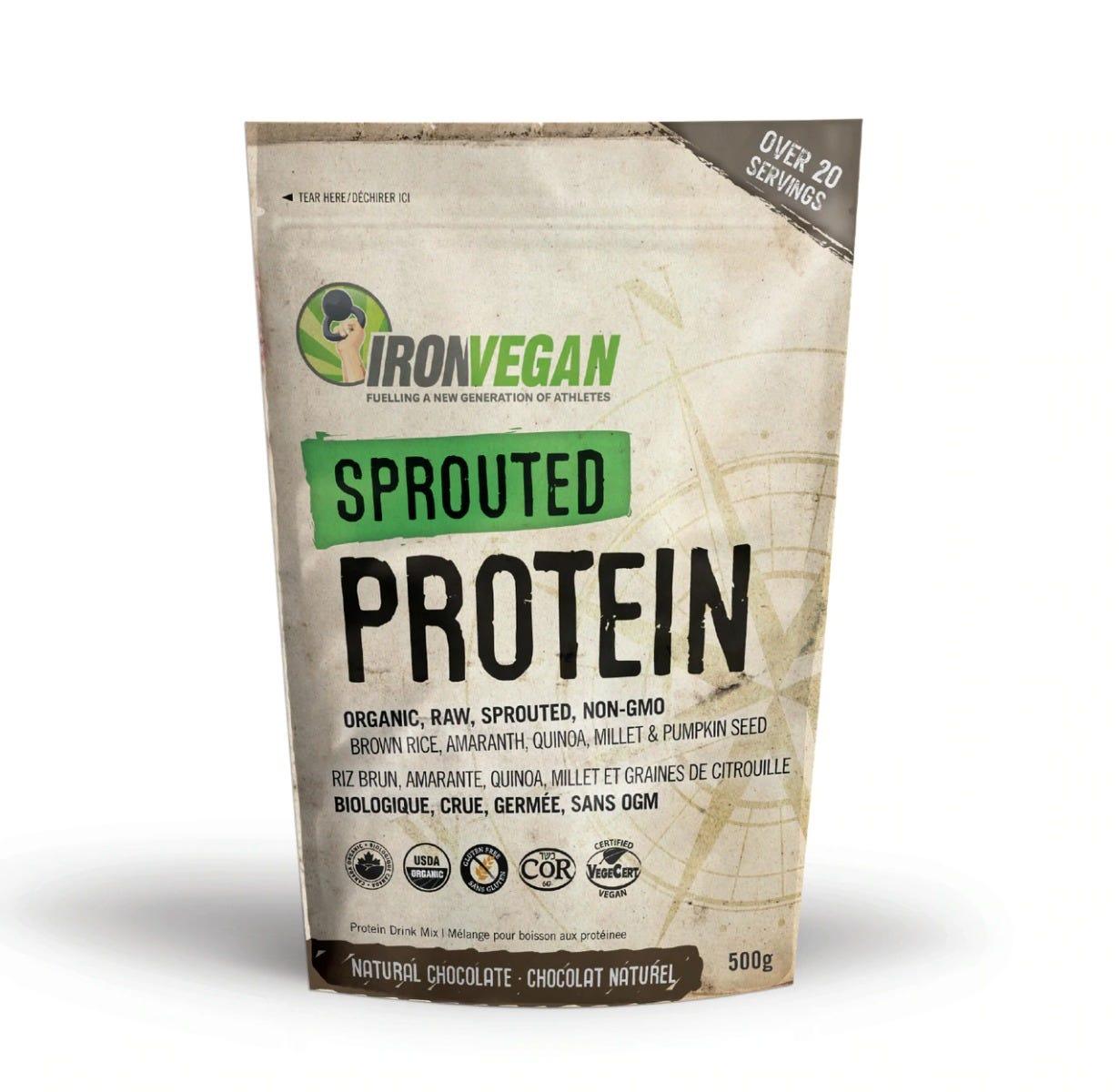 Iron Vegan Sprouted Protein Chocolate 500g - Nature's Source Inc