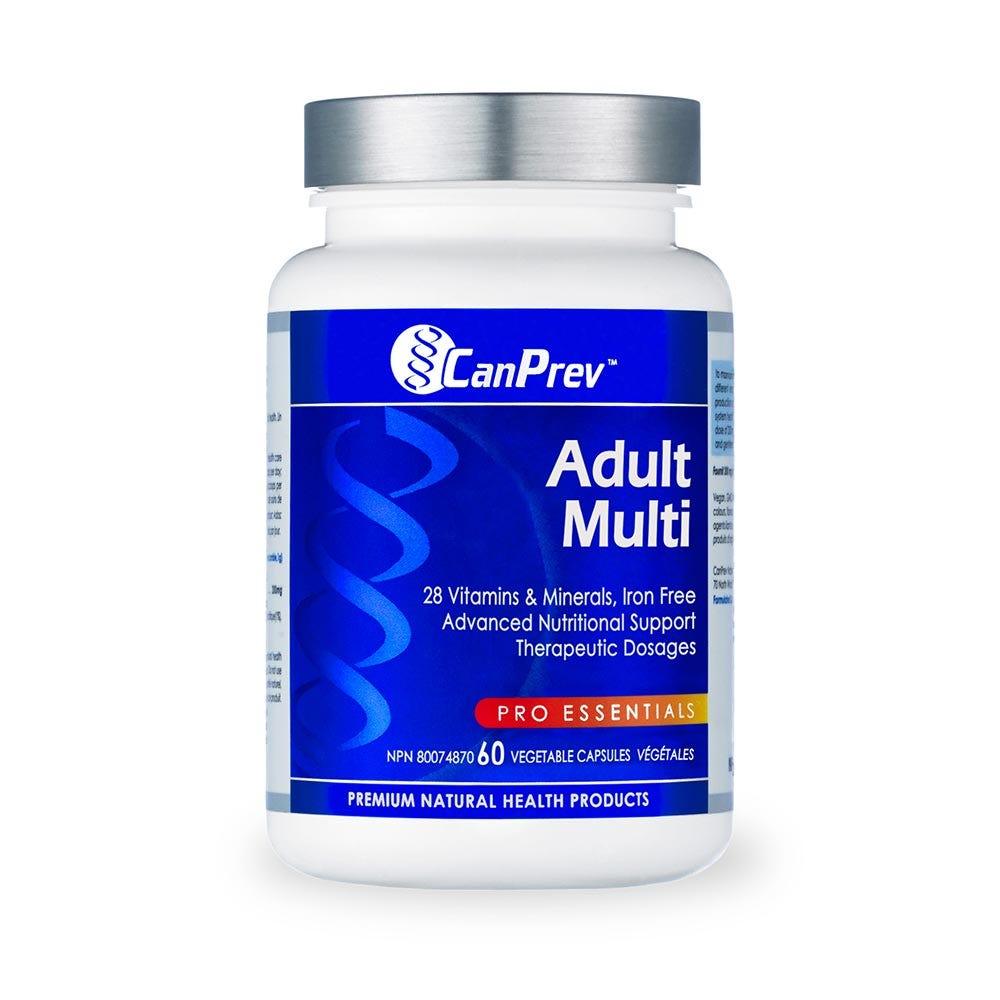 CanPrev Adult Multi, 60 Vegan Capsules - With 28 Vitamins & Minerals, Iron - Free, High - Potency Multivitamin for Men and Women - Nature's Source Inc