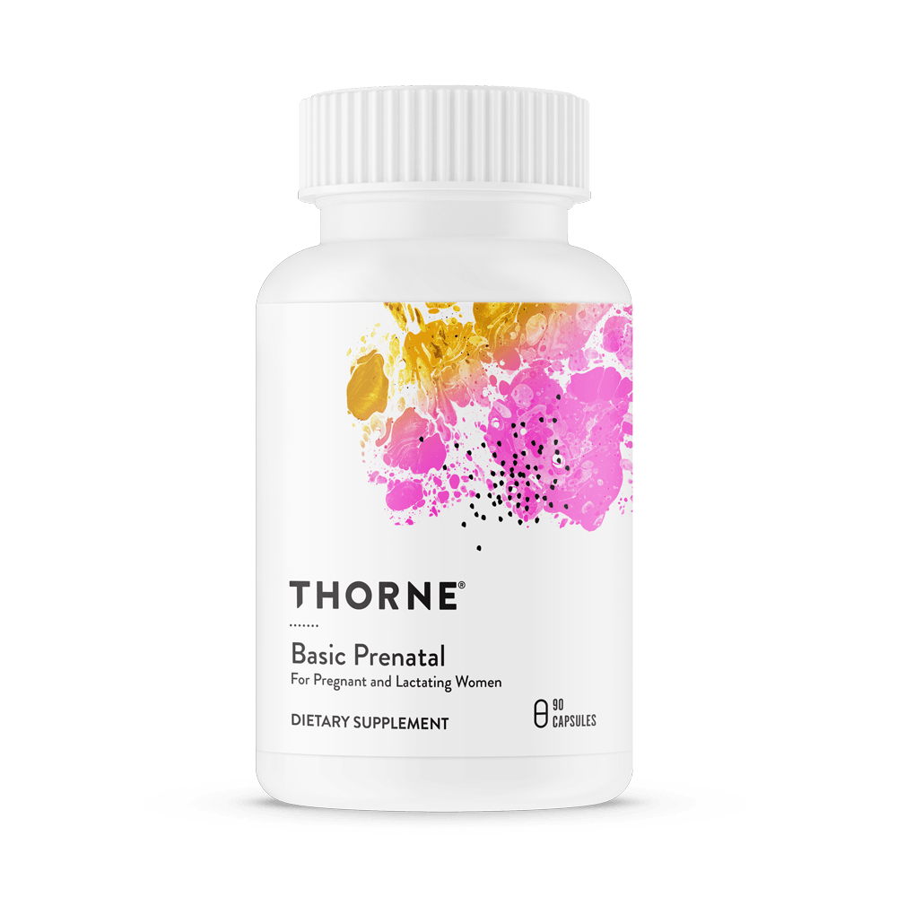 Thorne Research Basic Prenatal 90 Capsules - Well - Researched Folate Multi For Pregnant And Nursing Women, Folate For Brain And Spinal Cord Development, Gentle And Effective, Support Fetal Brain And Neurological Development - Nature's Source Inc