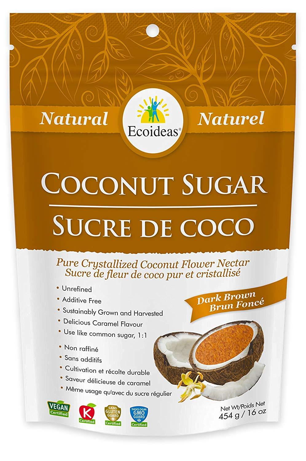 Ecoideas Coconut Sugar Dark Brown 454g - Nature's Source Inc