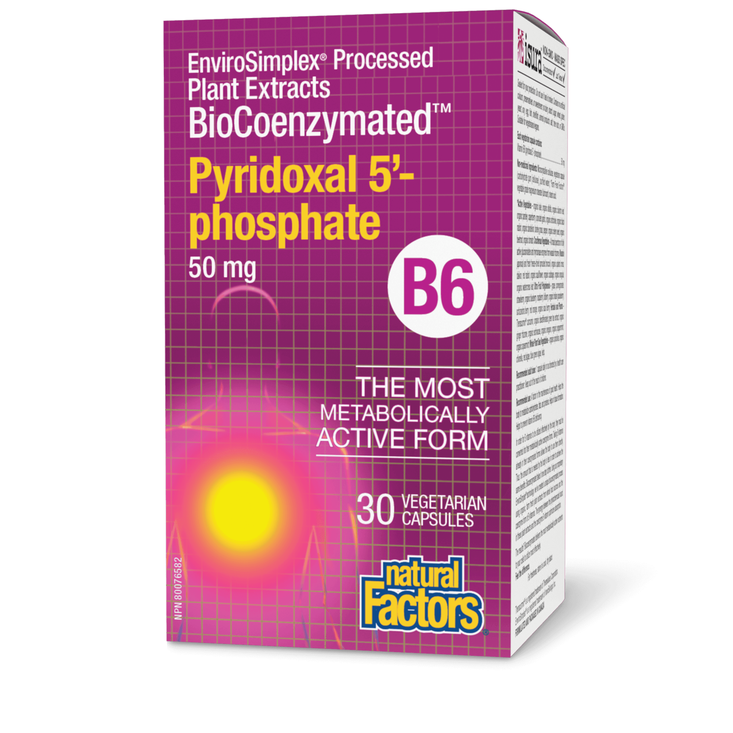 Natural Factors BioCoenzymated Pyridoxal 5 Phosphate 50 mg 30 vcaps - Nature's Source Inc