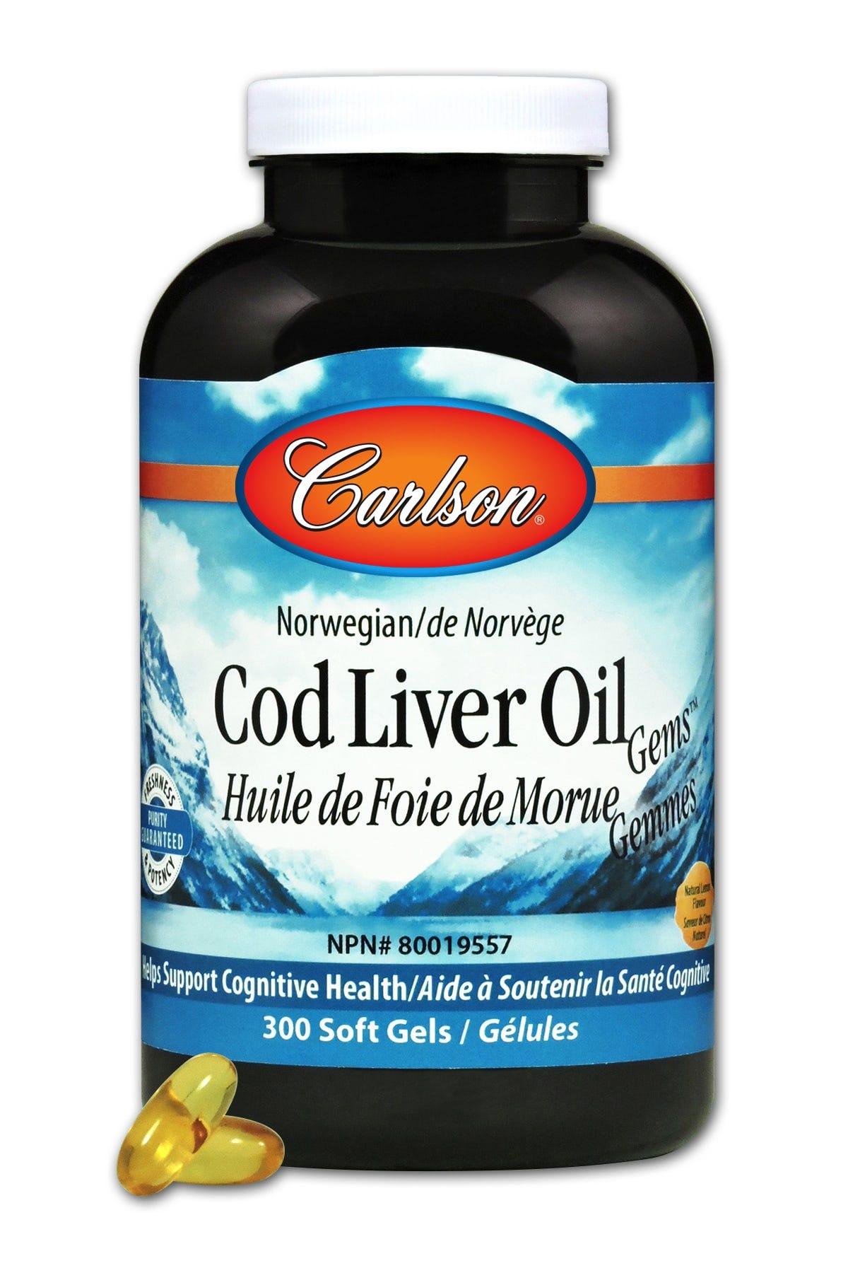 Carlson Labortories Low A Cod Liver Oil Lemon 300 Capsules - Nature's Source Inc