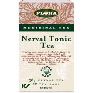 Flora Nerval Tonic Tea 16 Bags - Relieve Nervousness, Restlessness, Indigestion and Headaches, Relieve Inflammatory Conditions of Digestive System - Nature's Source Inc