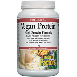 Natural Factors Vegan Protein Vanilla Bean 1 kg - Nature's Source Inc