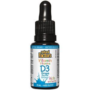 Natural Factors Vitamin D3 Kids 400 IU 15 mL - Nature's Source Inc