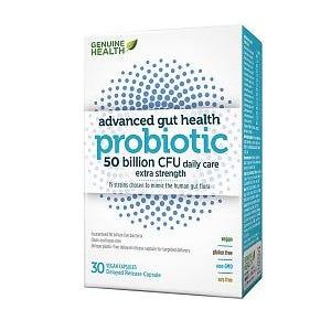 Genuine Health Advanced Gut Probiotics 50 Billion 30 Vegan Capsules - Maintain Healthy Immune System, Reduce Bloating And Gas, Aid In Nutrient Absorption, Replenish Balanced Gut Naturally, Support Digestive Support - Nature's Source Inc