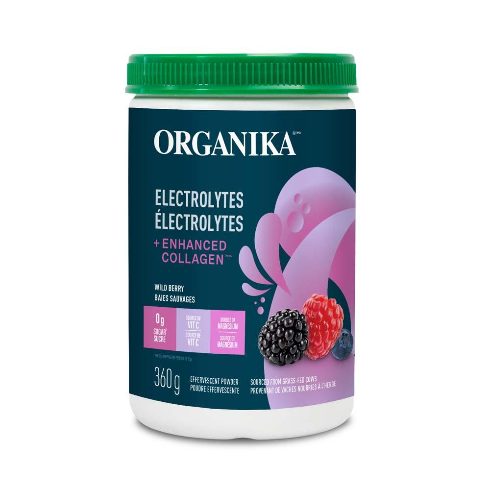 Organika Electrolytes +Collagen Wild Berry 360g - Nature's Source Inc