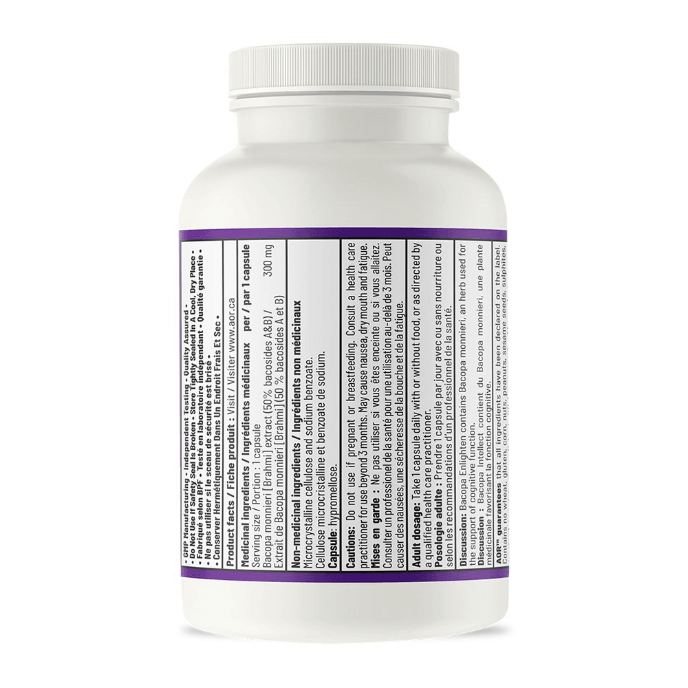 AOR Bacopa Enlighten 60 Veg - Caps - Nature's Source Inc