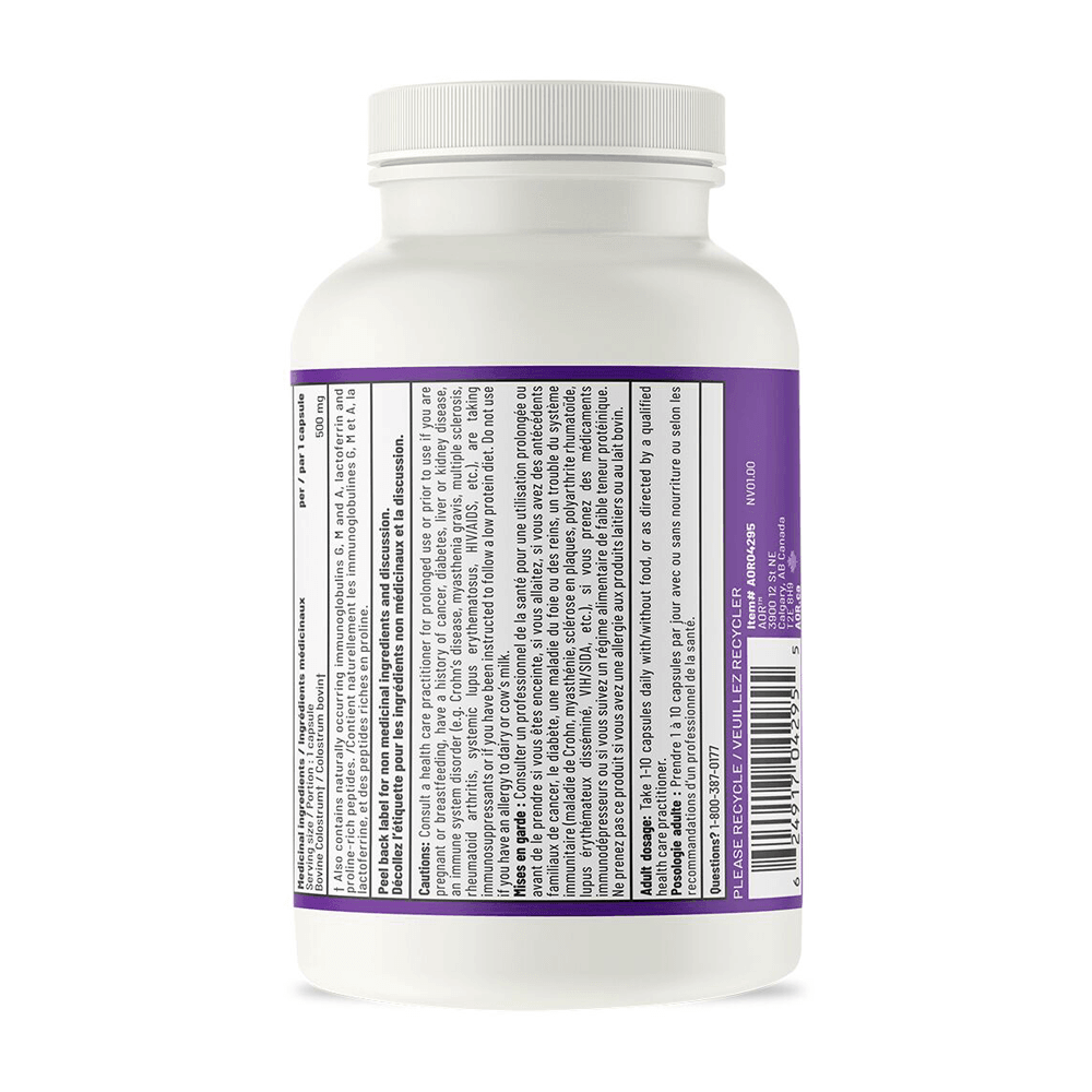 AOR All - Life Colostrum (Lactose - Free) 120 Vegan Capsules - Whole - Food Based Immune Booster Support, Reduces The Risk Of Autoimmunity, Promotes Tissue Healing - Nature's Source Inc