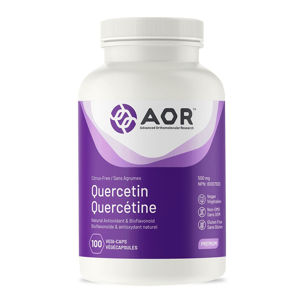 AOR Quercetin 100 Vegan Capsules - Support Immune Health, Maintain Cardiovascular Health, Prevents Allergies Like Itchy Eyes, Itchy Throat, Sneezing and Nasal Congestion - Nature's Source Inc