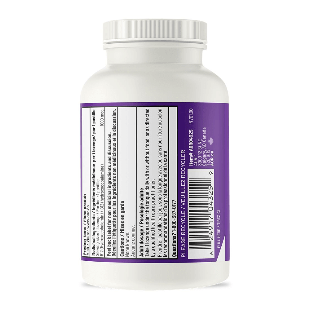 AOR Hydroxy B12 60 Lozenges - Nature's Source Inc