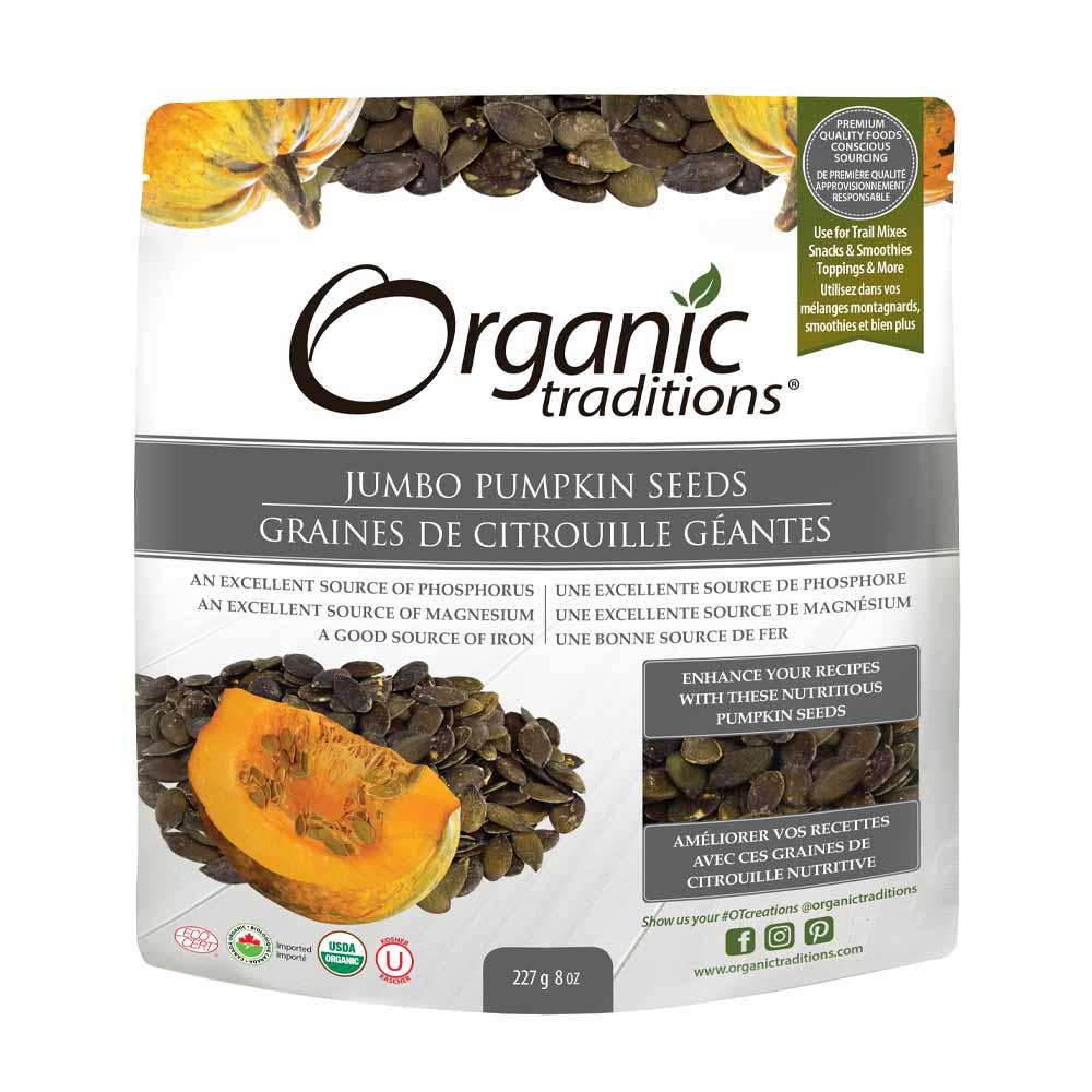 Organic Traditions Jumbo Pumpkin Seeds 227g - Nature's Source Inc