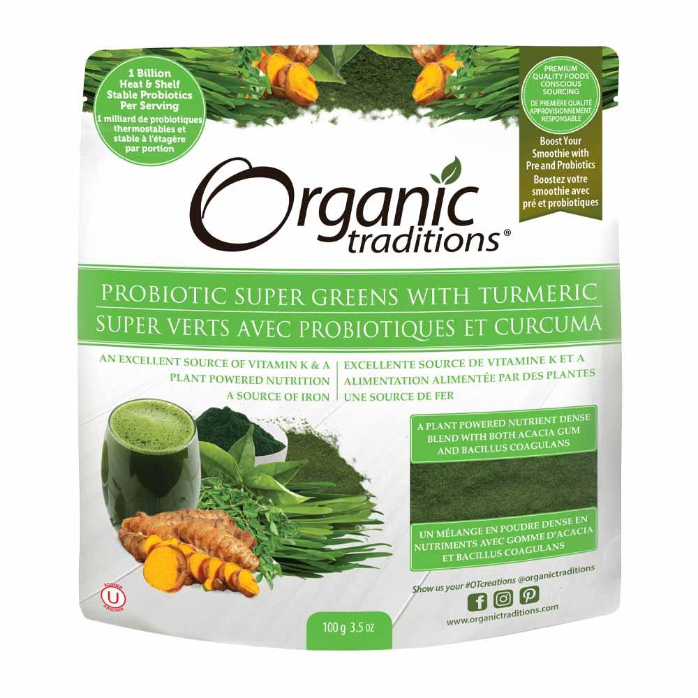 Organic Traditions Probiotic Super Greens (100g) - Nature's Source Inc