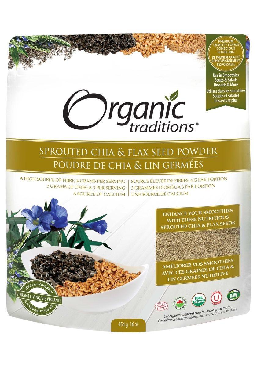 Organic Traditions Sprouted Chia/Flax Powder 454g - Nature's Source Inc