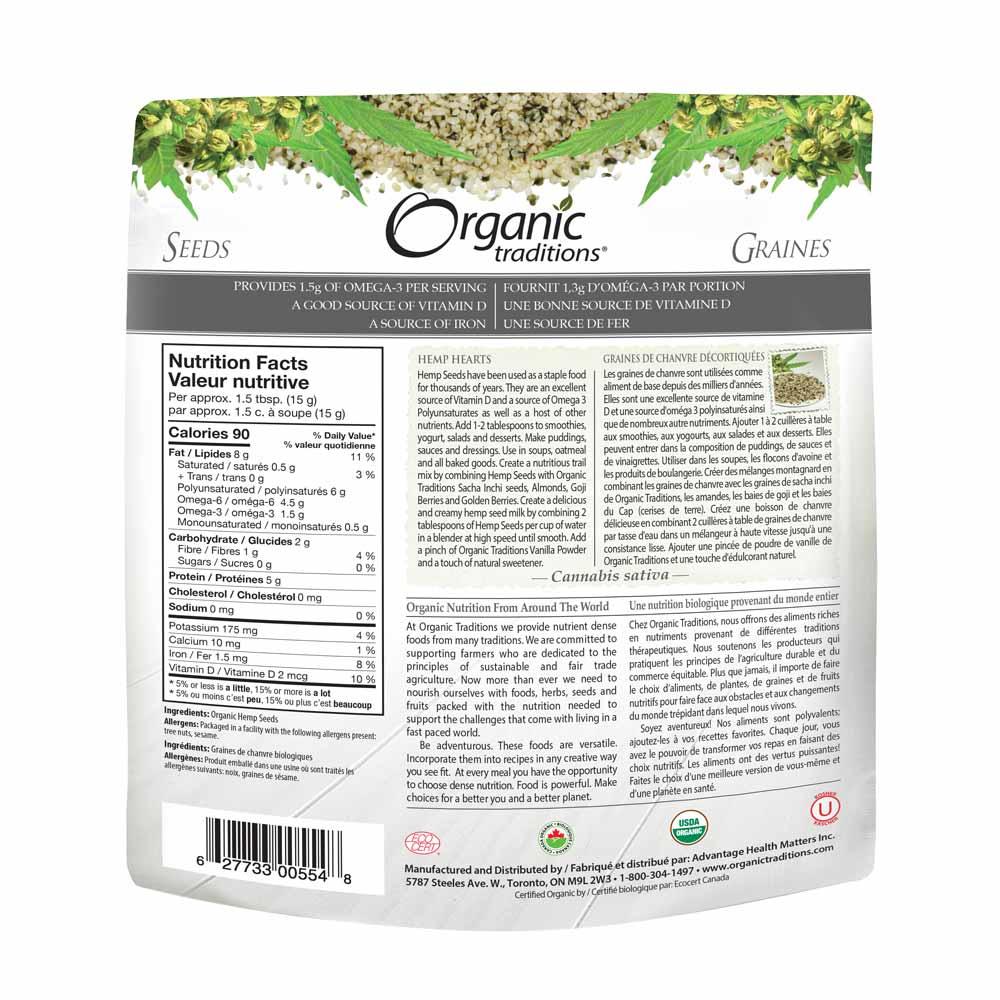 Organic Traditions Hemp Hearts 227g - Nature's Source Inc