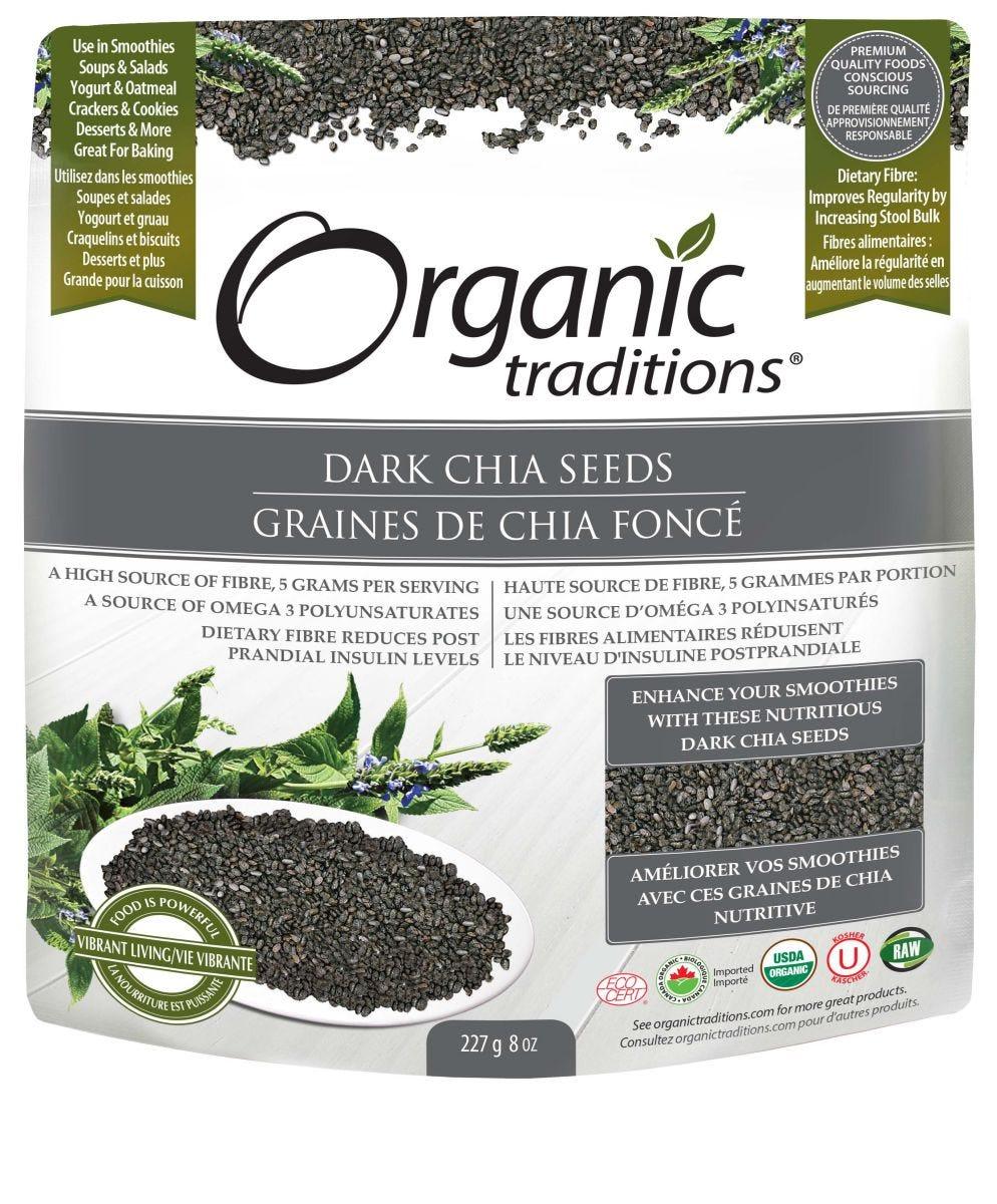 Organic Traditions Dark Chia Seeds - 227g - Nature's Source Inc