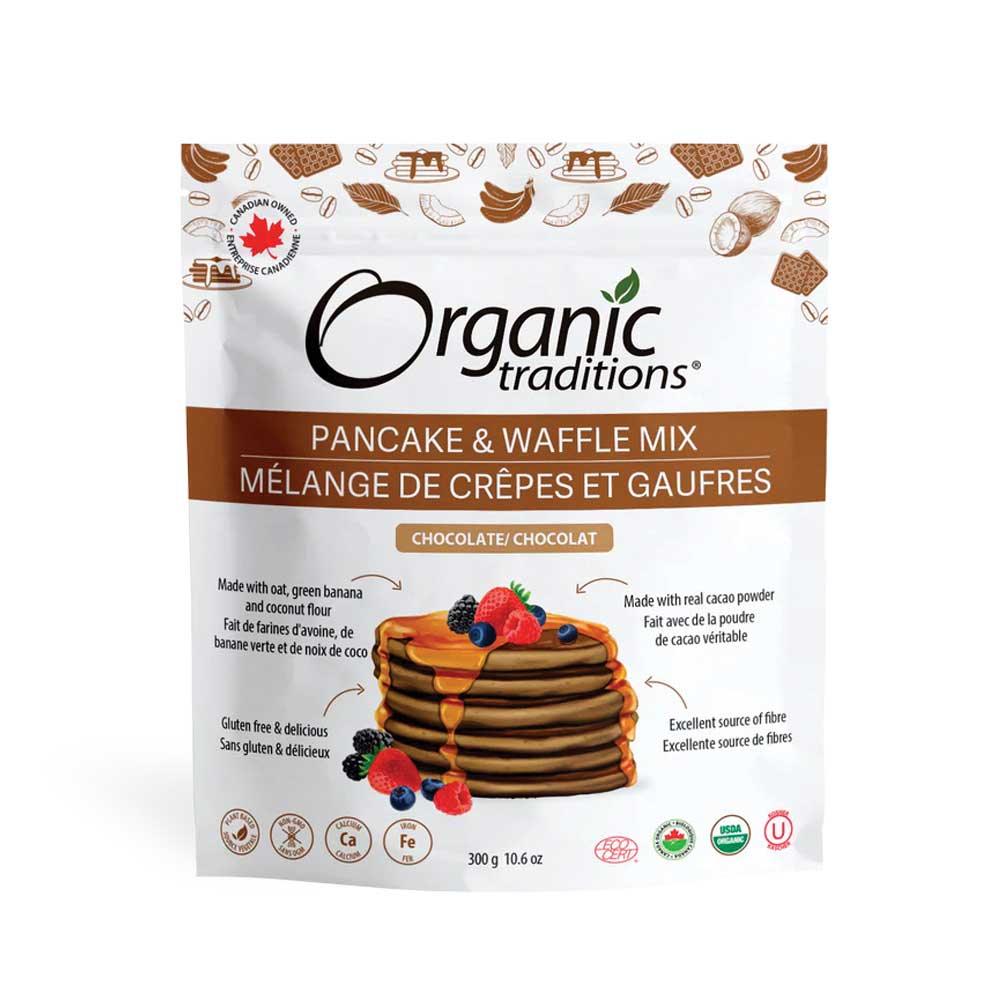 Organic Traditions Pancake Waffle Chocolate 300g - Nature's Source Inc