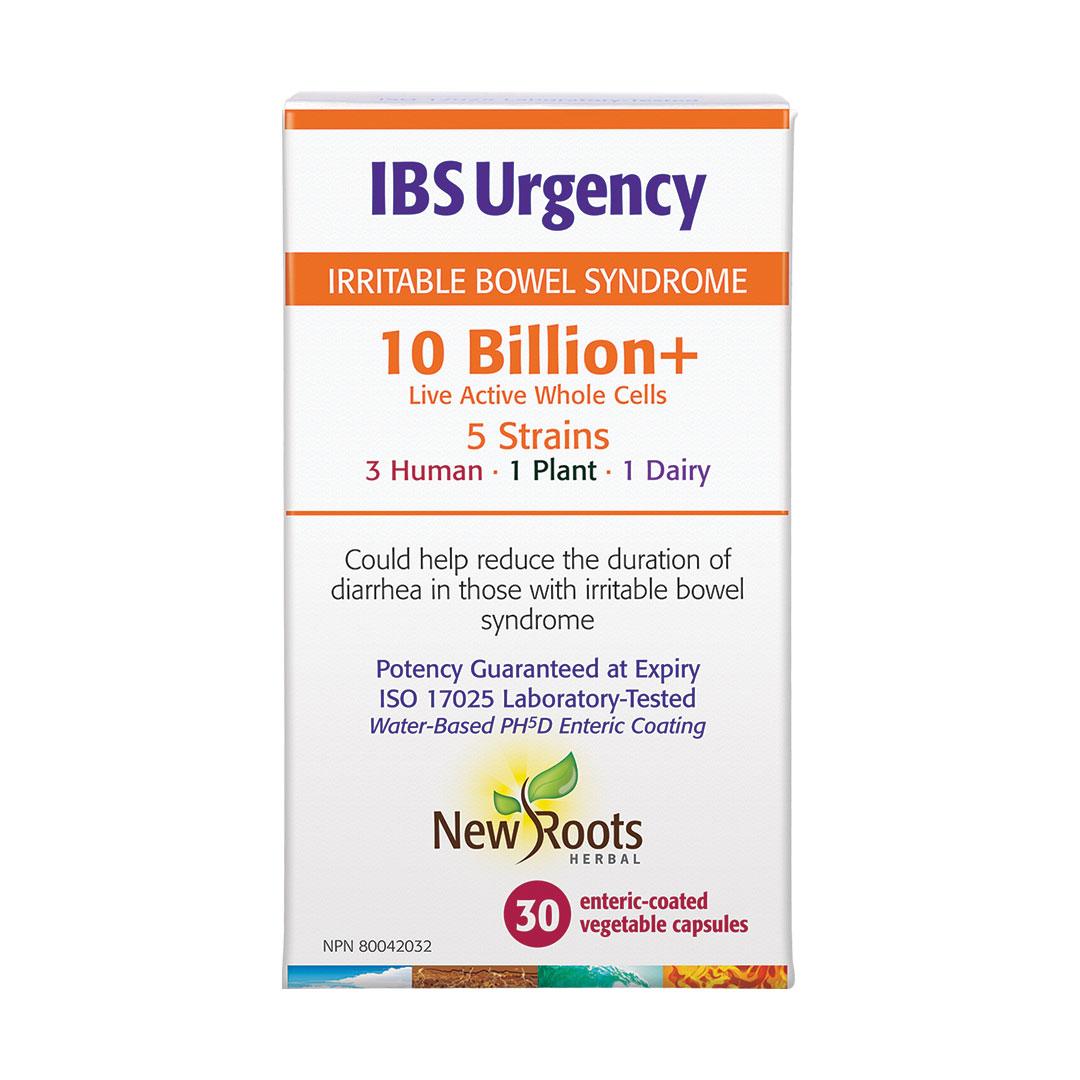 New Roots Herbal IBS Urgency 10 Billion+ Live Probiotics 30 Vegan Capsules - Nature's Source Inc