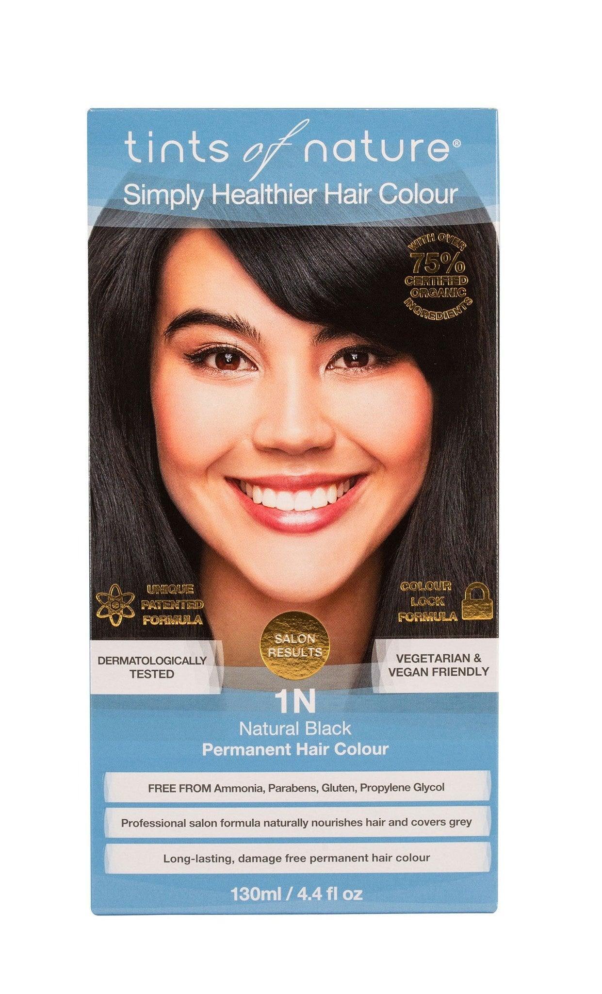 Tints of Nature 1N Natural Black Permanent Hair Color - 130ml - Nature's Source Inc