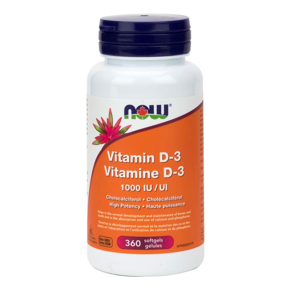 Now Vitamin D3 1000IU 360 Softgels - Nature's Source Inc