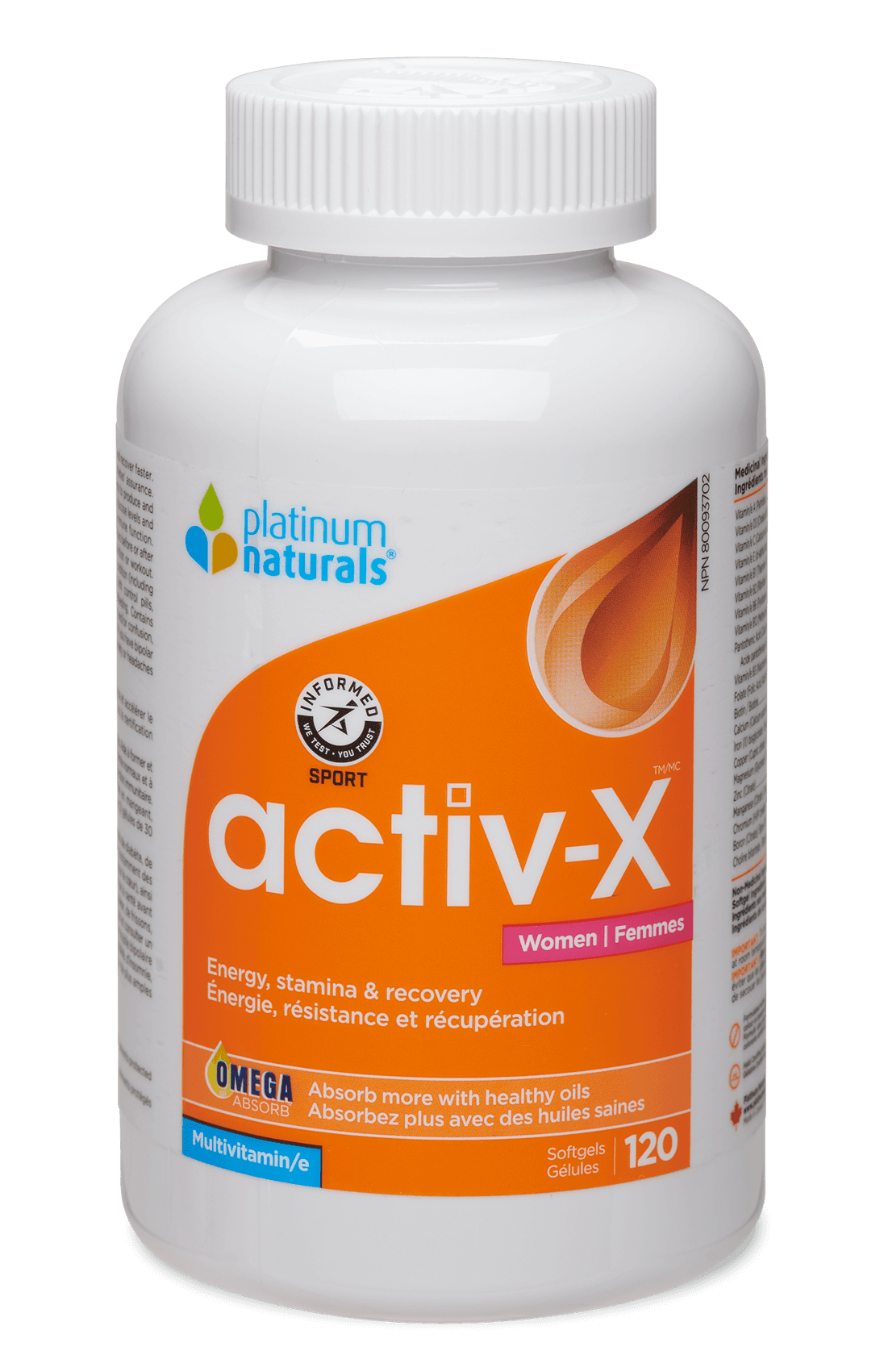 Platinum Naturals Activ - X Women 120 Softgels - Nature's Source Inc