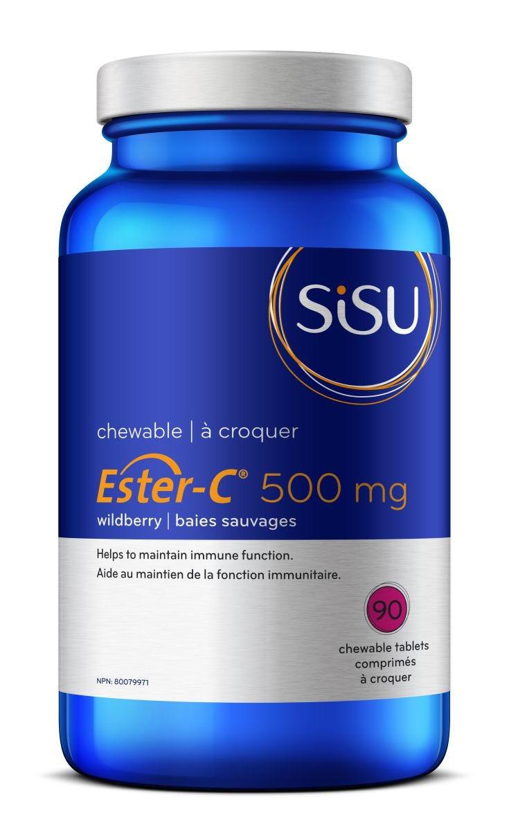 Sisu Wildberry Flavour Ester - C 500 mg 90 Chewable Tablets - Nature's Source Inc