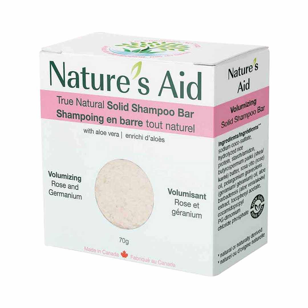 Nature's Aid Volumizing Rose & Geranium Solid Shampoo Bar - 70g - Nature's Source Inc