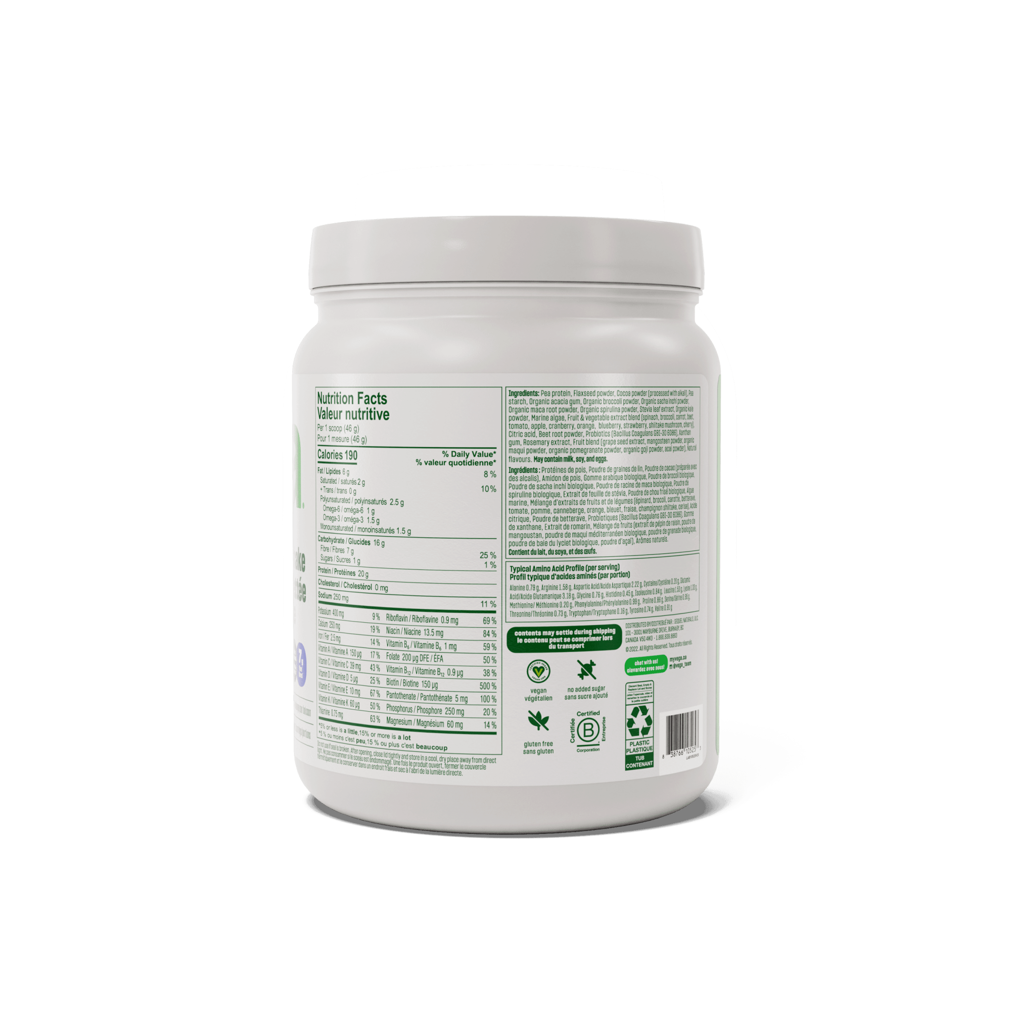 Vega One Protein Chocolate 461g - Nature's Source Inc