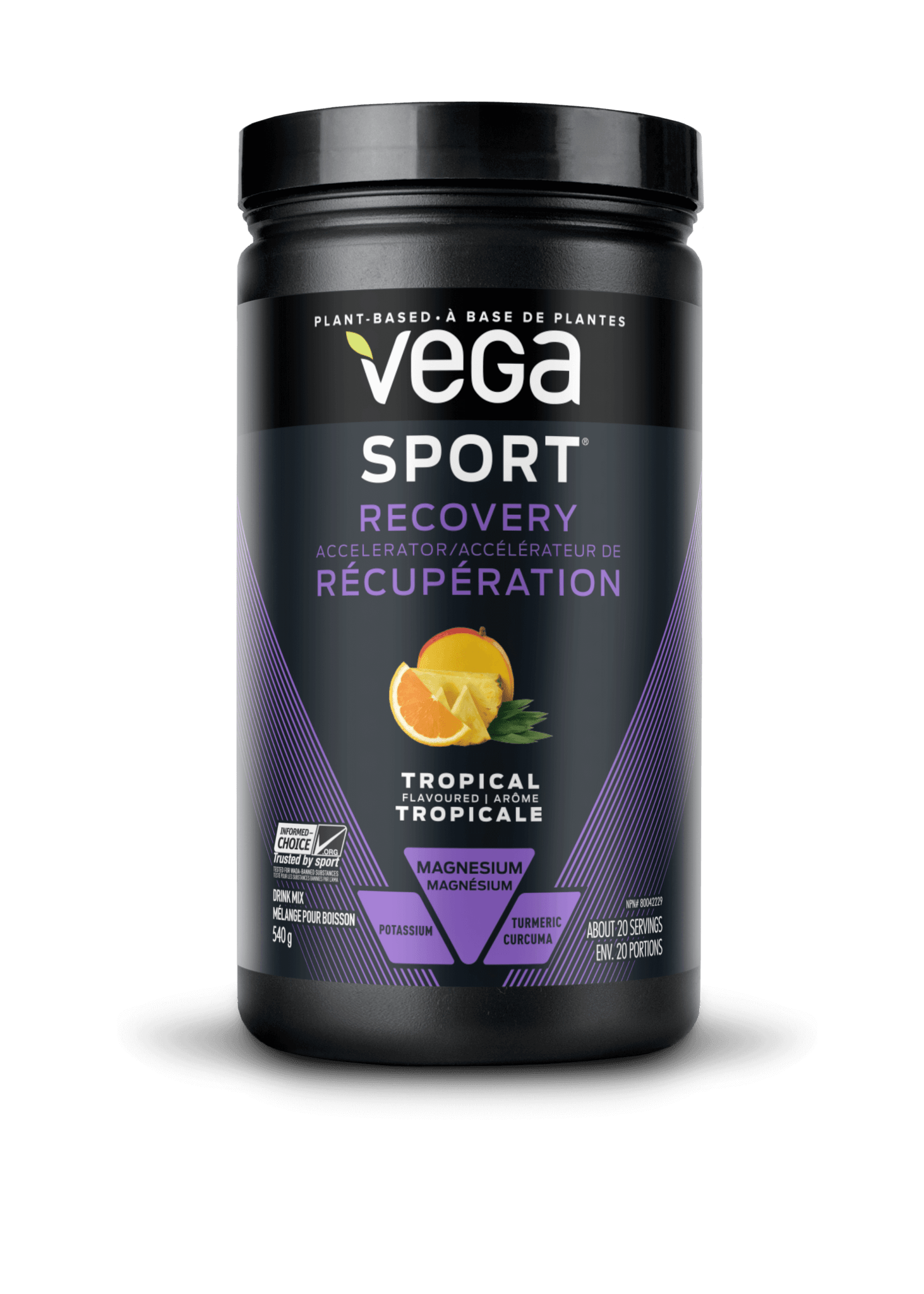 Vega Sport Recovery Accelerator Tropical 540g - Nature's Source Inc