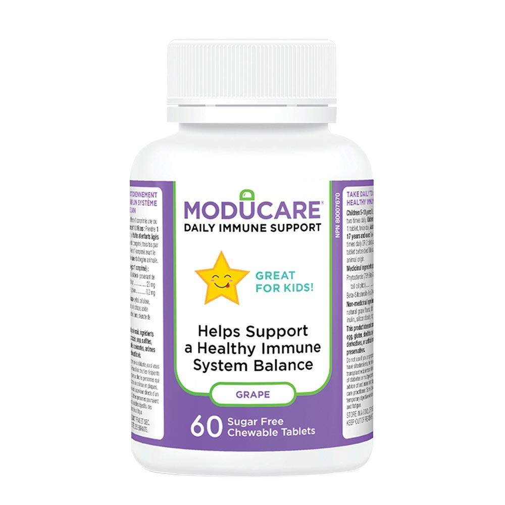 Moducare 60 Grape - Flavoured Chewable Tablets - Great For Kids, Daily Immune Support, Helps Support a Healthy Immune System Balance - Nature's Source Inc