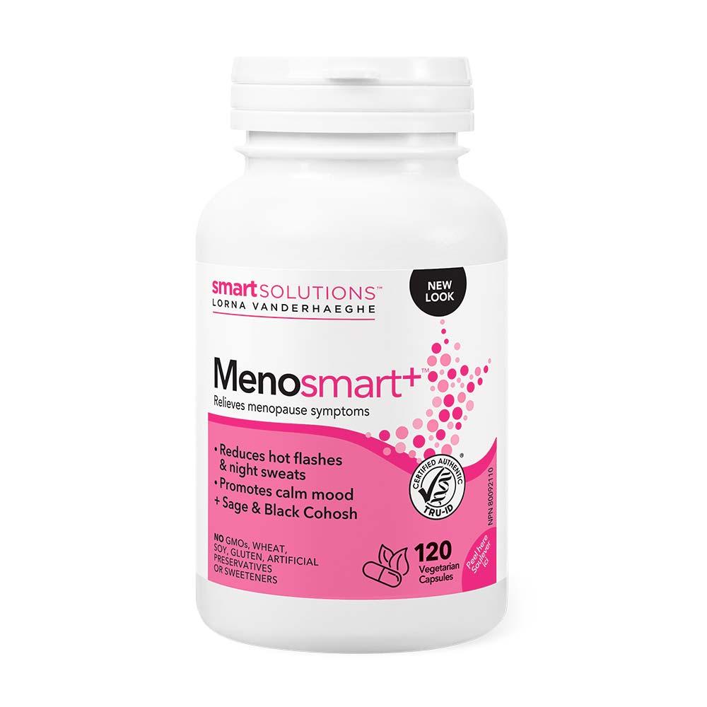 Smart Solutions Menosmart Plus, 120 Vegan Capsules - Sage and Black Cohosh, Relieves Menopause Symptoms, Reduces Hot Flashes & Night Sweats - Nature's Source Inc