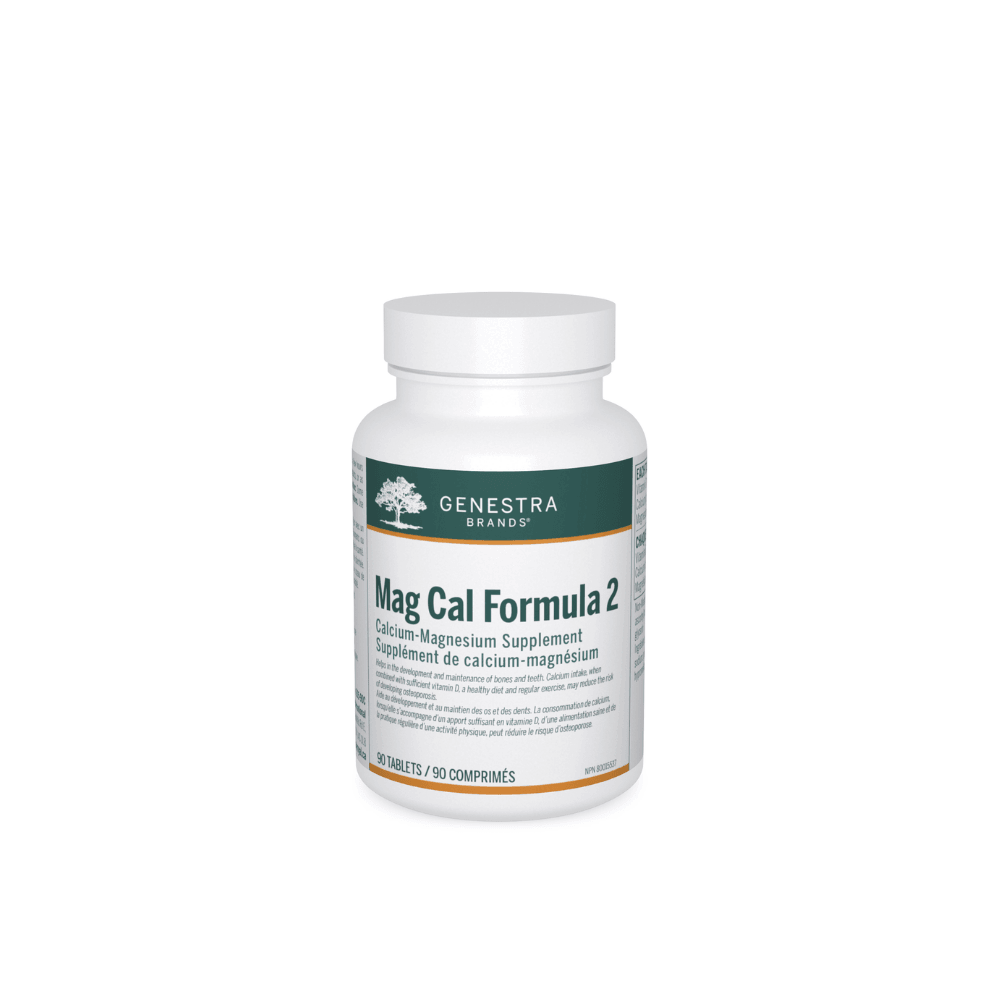 Genestra Brands Magnesium Calcium Formula 2, 90 Tablets - Helps in Development of Bones & Teeth, Important For Ear - Nose - Throat And Respiratory System Remedy, Supports Intestinal Mucosa - Nature's Source Inc