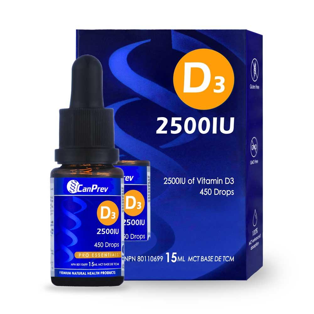 CanPrev Vitamin D3 2500 IU 15ml - Nature's Source Inc
